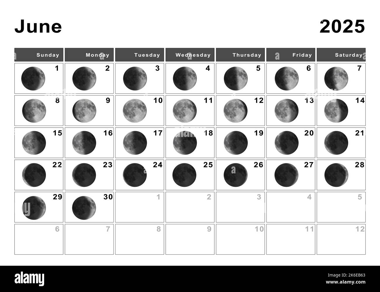 June Moon Phases 2025 Calendar