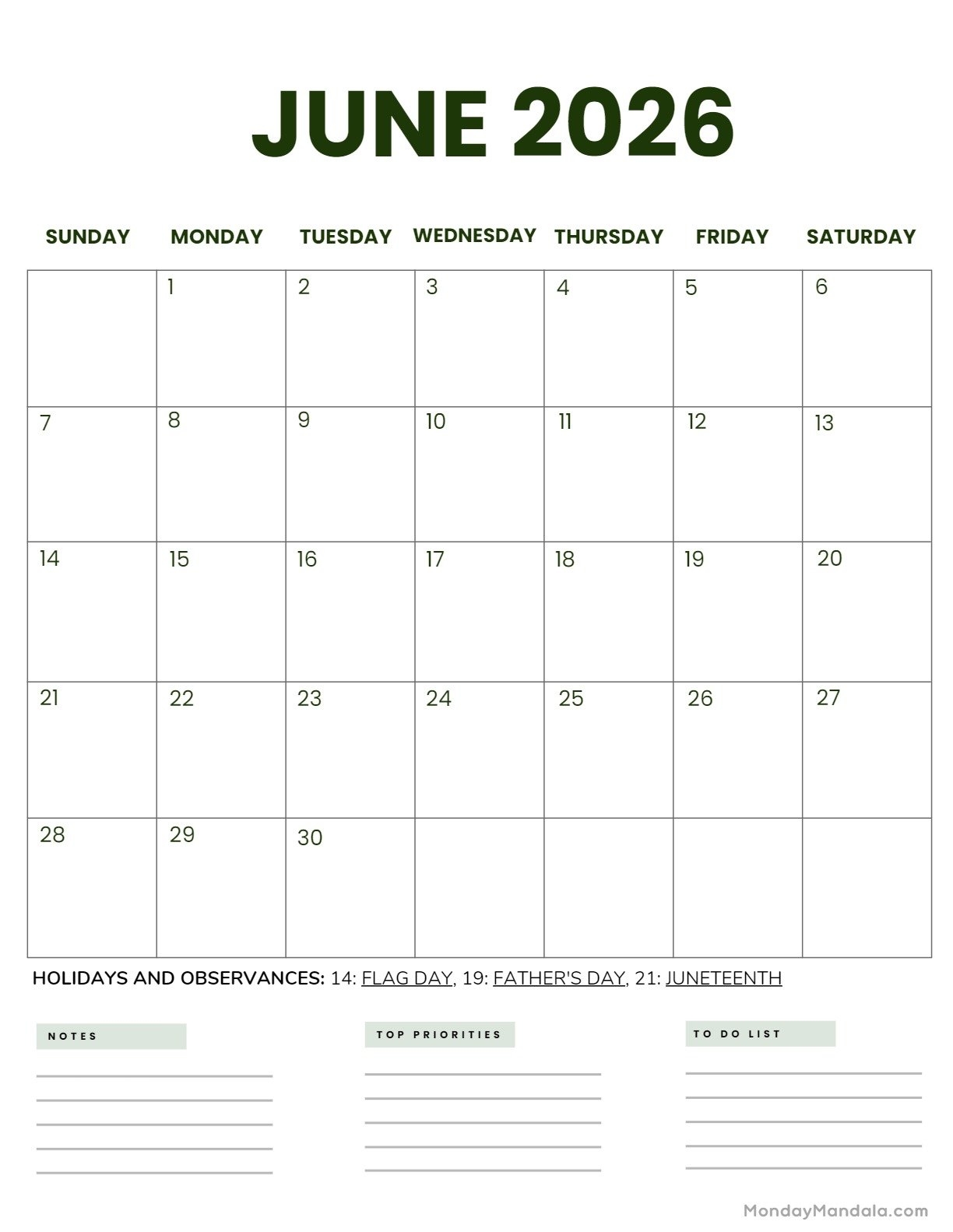June 2026 Calendars 52 Free PDF Printables June 2026 Calendars 52 Free PDF Printables