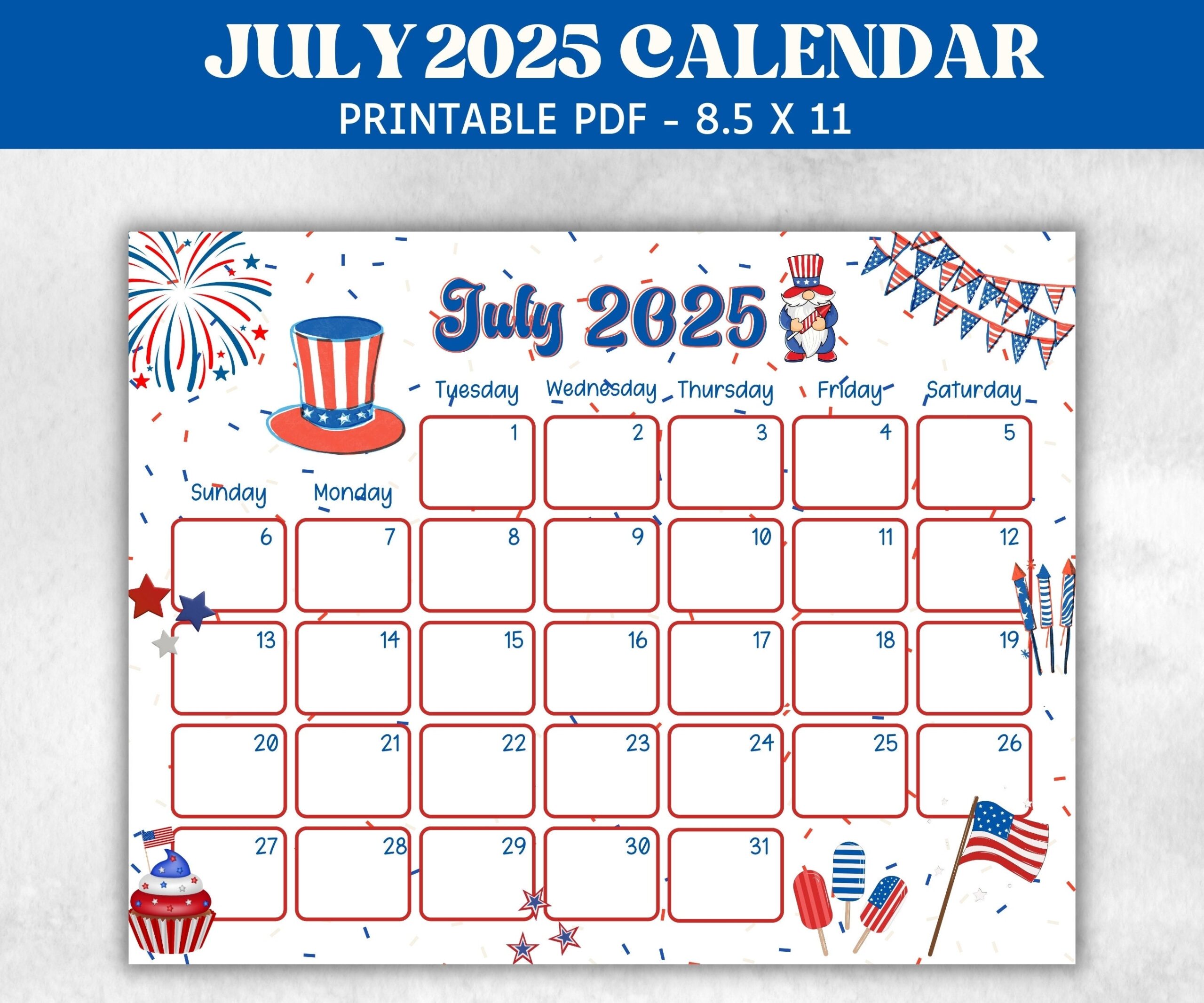 July 2025 Calendar Template