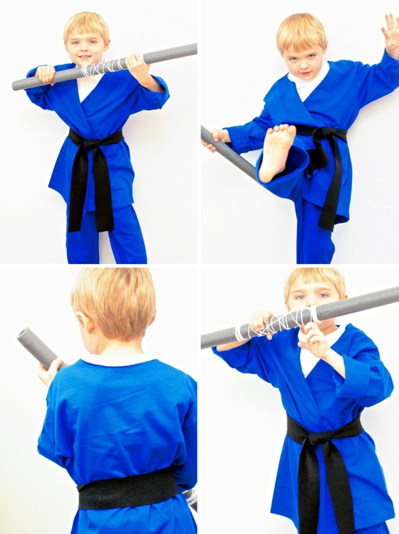 Kids Ninja Costume No Sew Halloween Costume Ideas