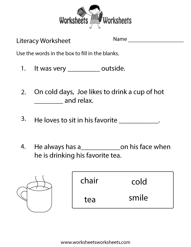 Kindergarten Literacy Worksheet Worksheets Worksheets