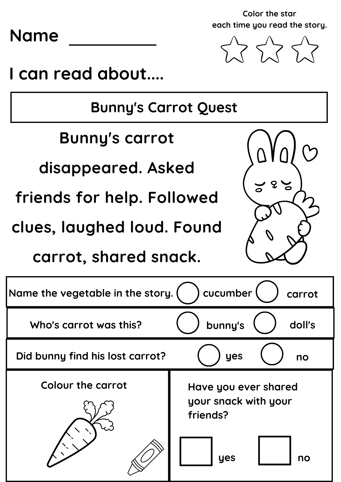 Free Printable Reading Worksheets