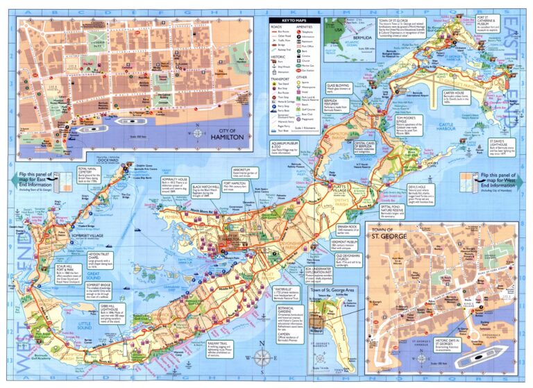 Large Road And Tourist Map Of Bermuda Bermuda North America Mapsland Maps Of The World