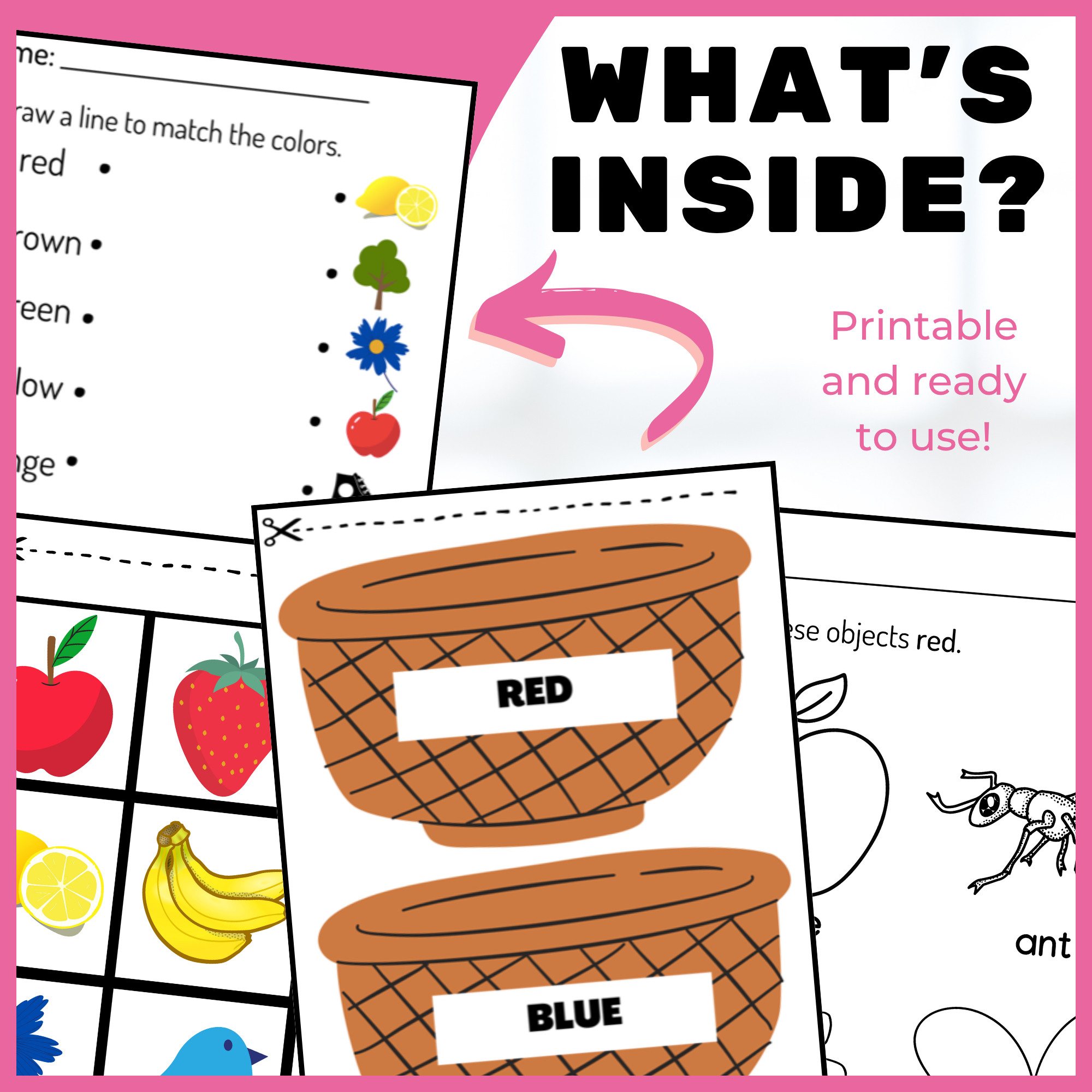 Learning About Colors Match Sort Color Write Read Trace And Draw Worksheets Made By Teachers