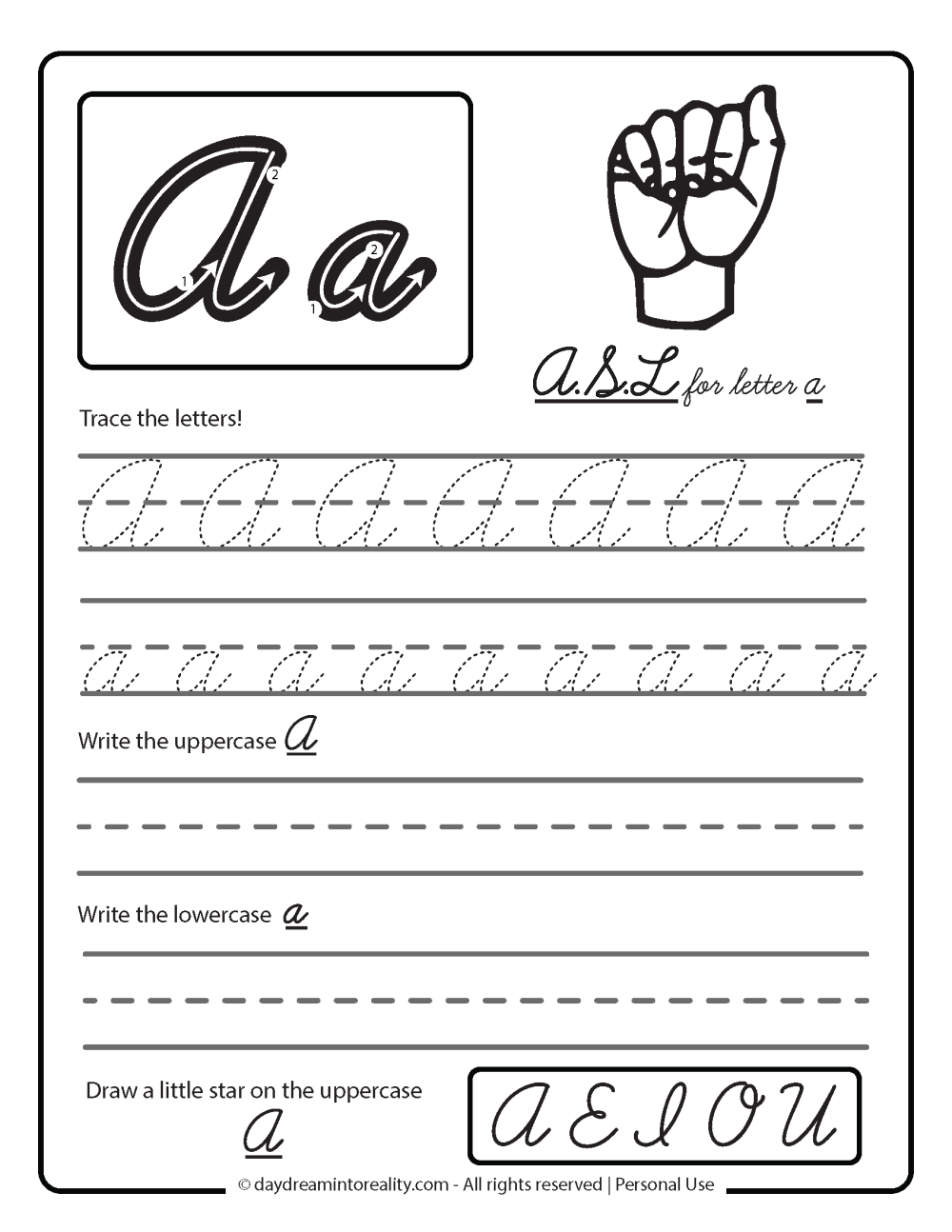 Letter A Worksheets Printable