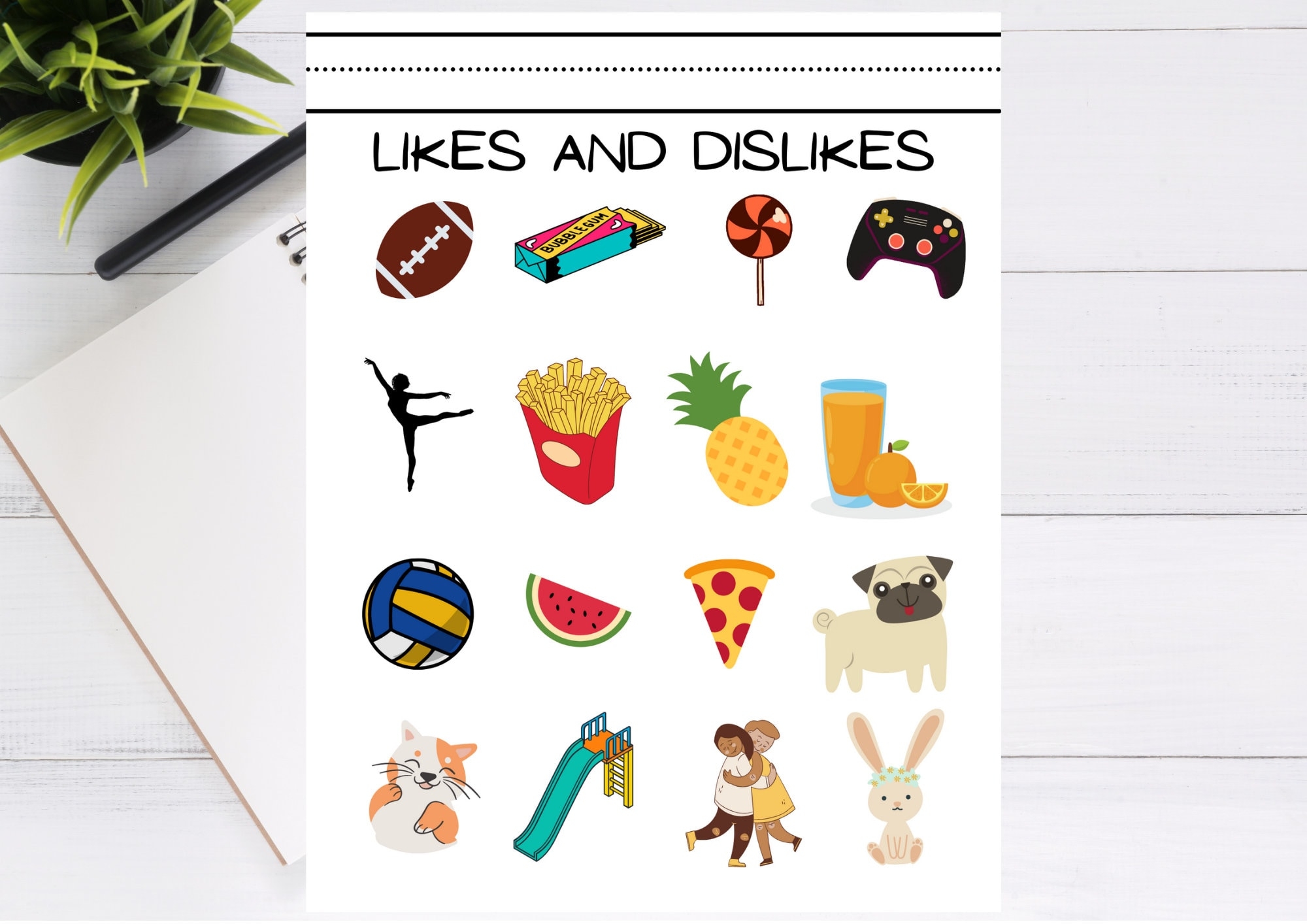 Likes And Dislikes Worksheet Digital Printable Fun Kindergarten 1st Grade Get To Know You Activity Instructions Included Etsy