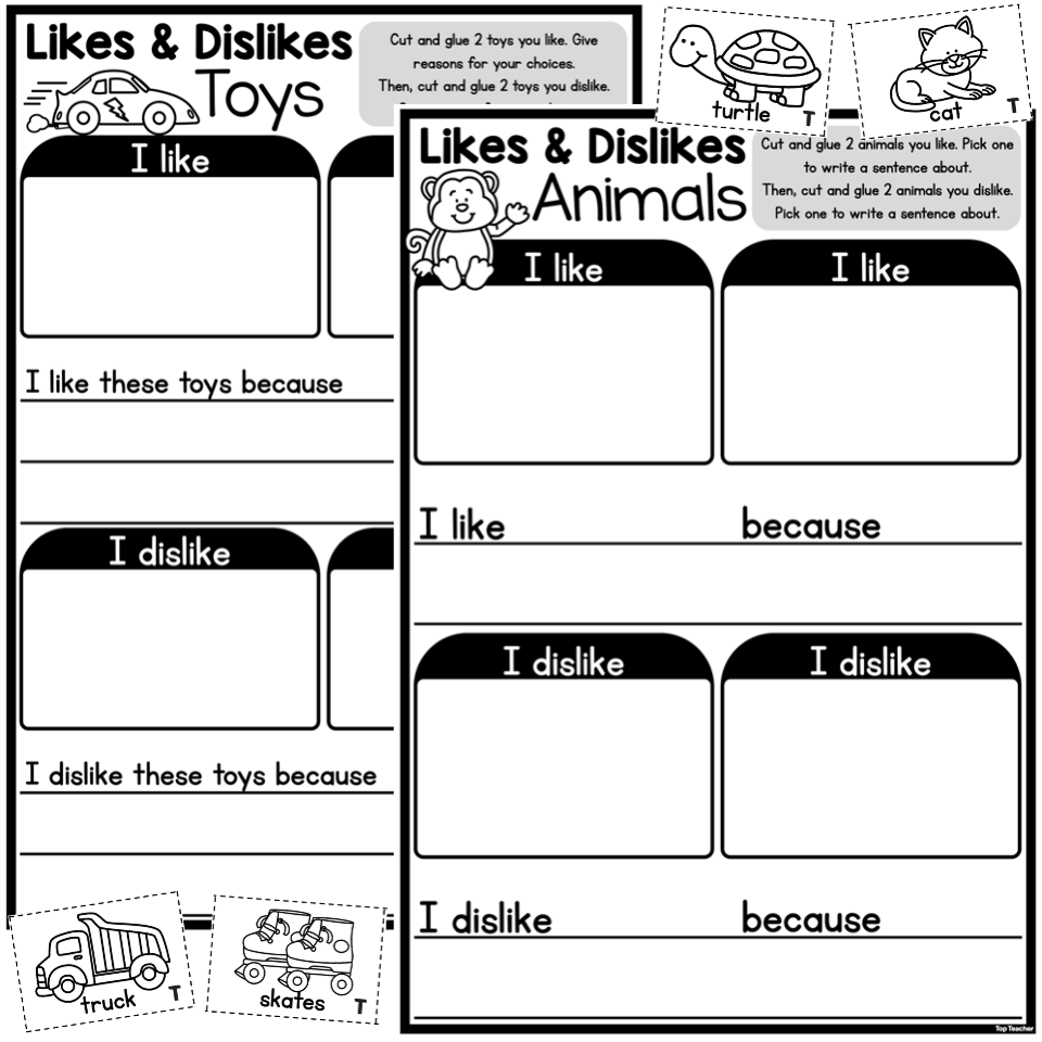 Likes And Dislikes Printable Worksheets
