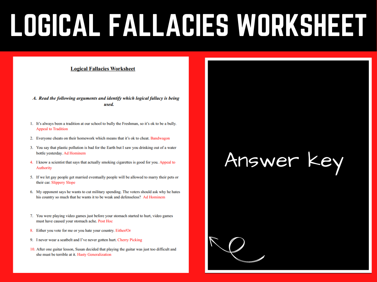 Logical Fallacies Worksheet Made By Teachers