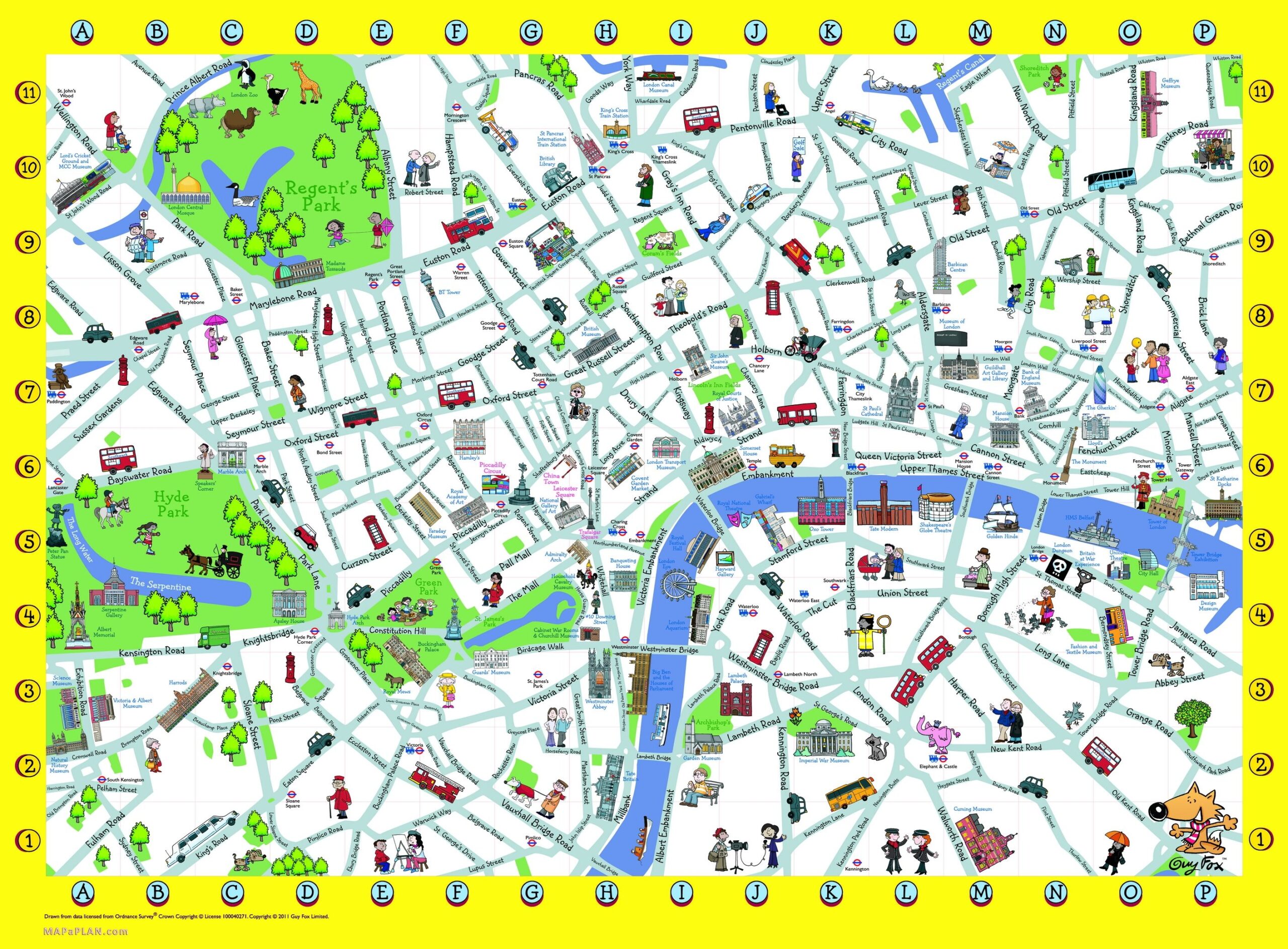 London Maps Top Tourist Attractions Free Printable City 