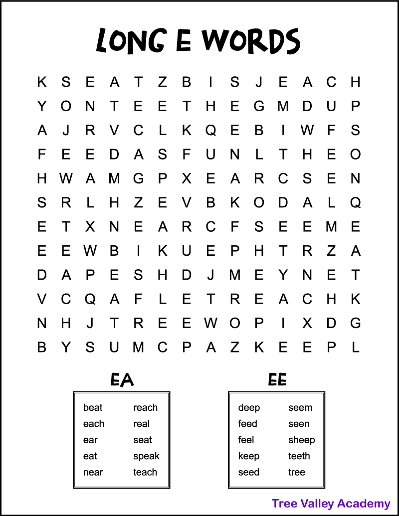Free Printable Ee Worksheets