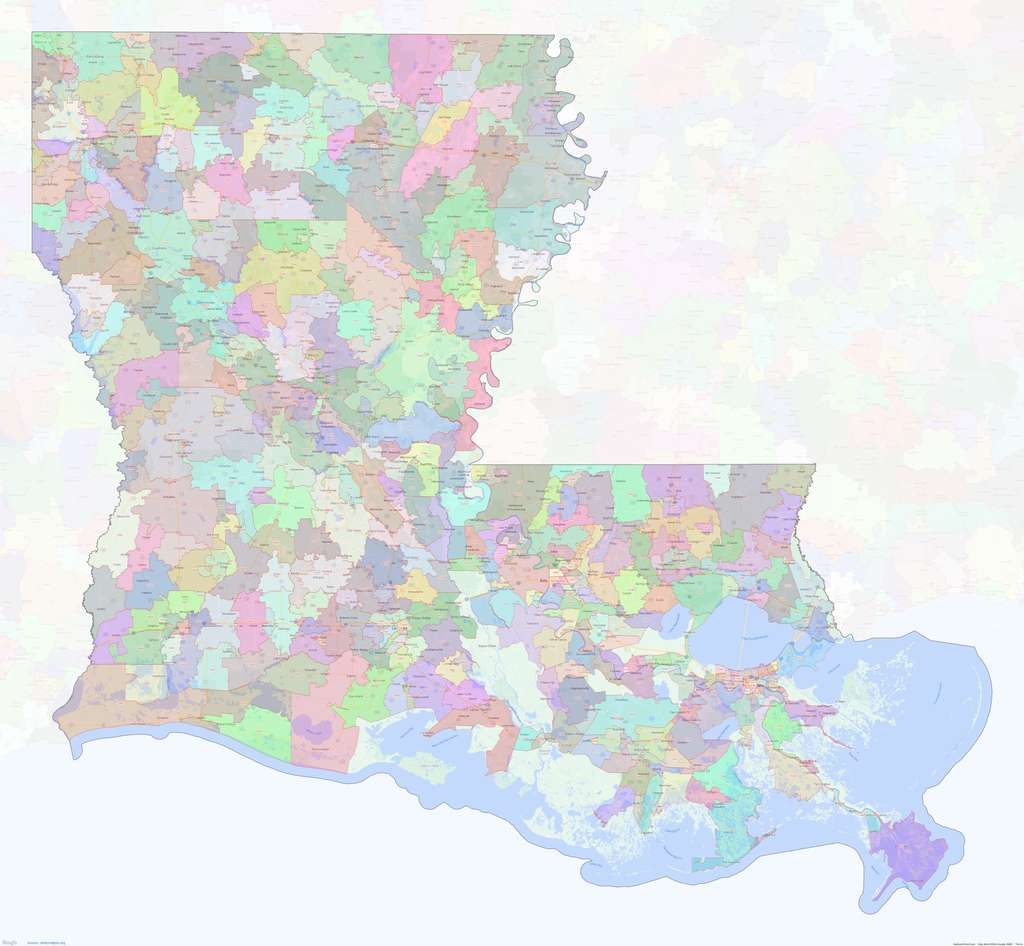 Louisiana ZIP Codes Shown On Google Maps