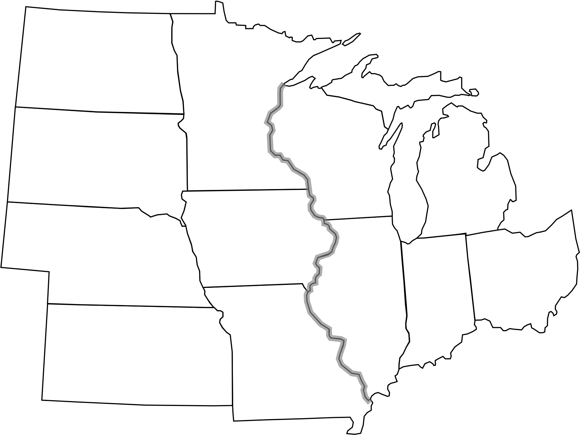 Map Blank Midwestregion 2000px Usa Midwest Notext Svg Midwest States Blank Full Size PNG Download SeekPNG