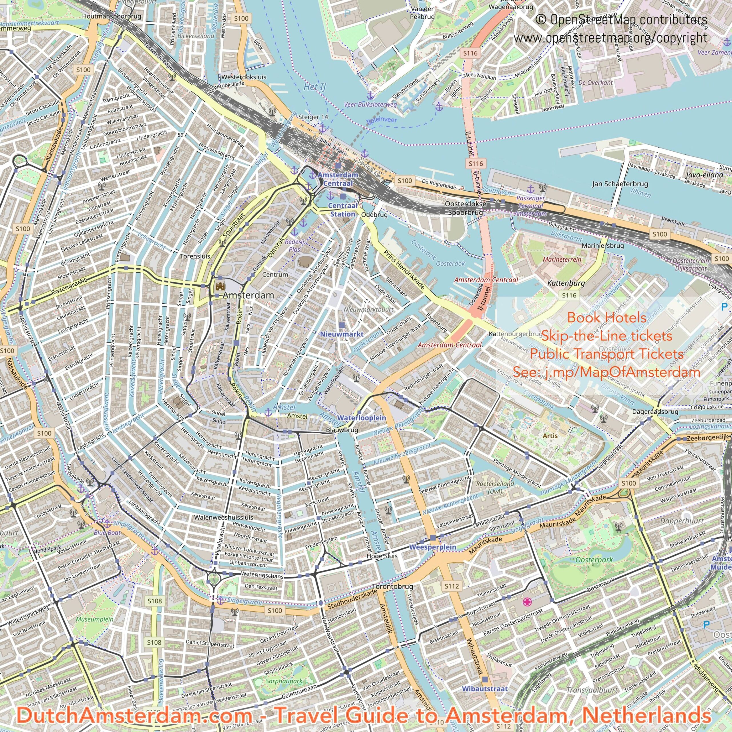 Map Of Amsterdam Amsterdam Tourist Information