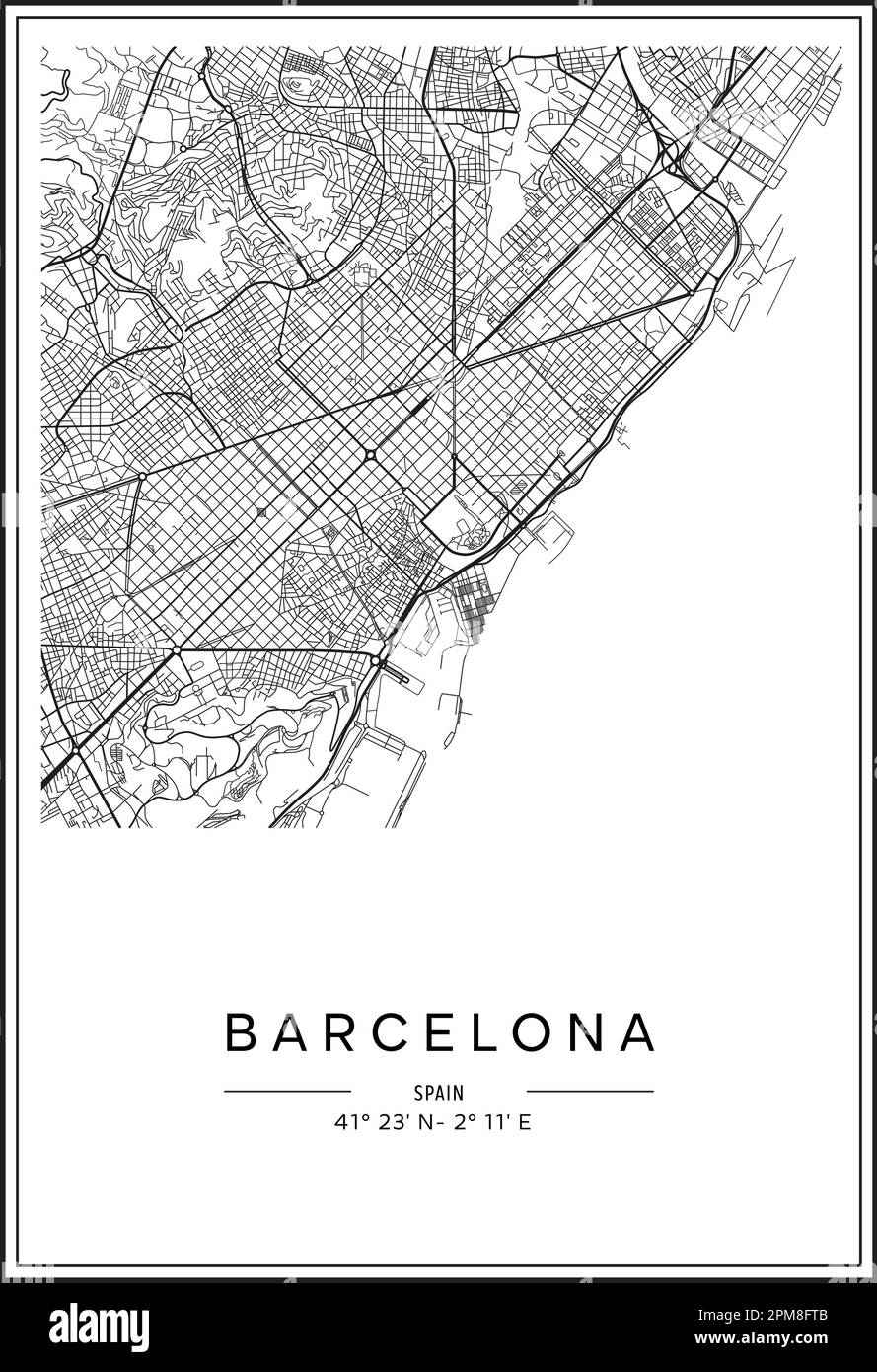 Printable Barcelona Map