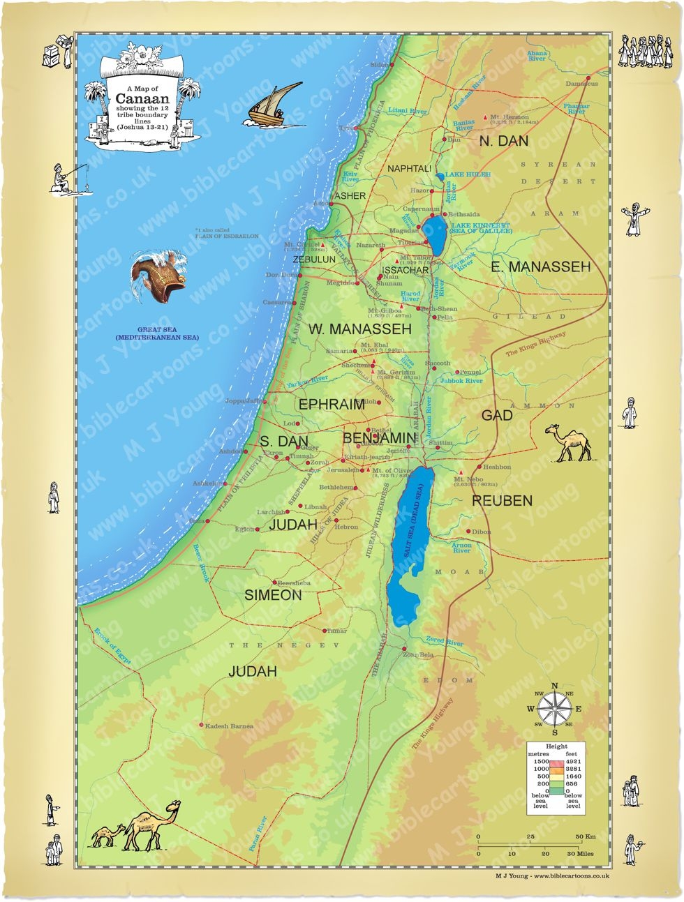 Map Of Canaan Showing The 12 Tribes Boundary Lines Bible Cartoons Map Of Canaan Showing The 12 Tribes Boundary Lines Bible Cartoons
