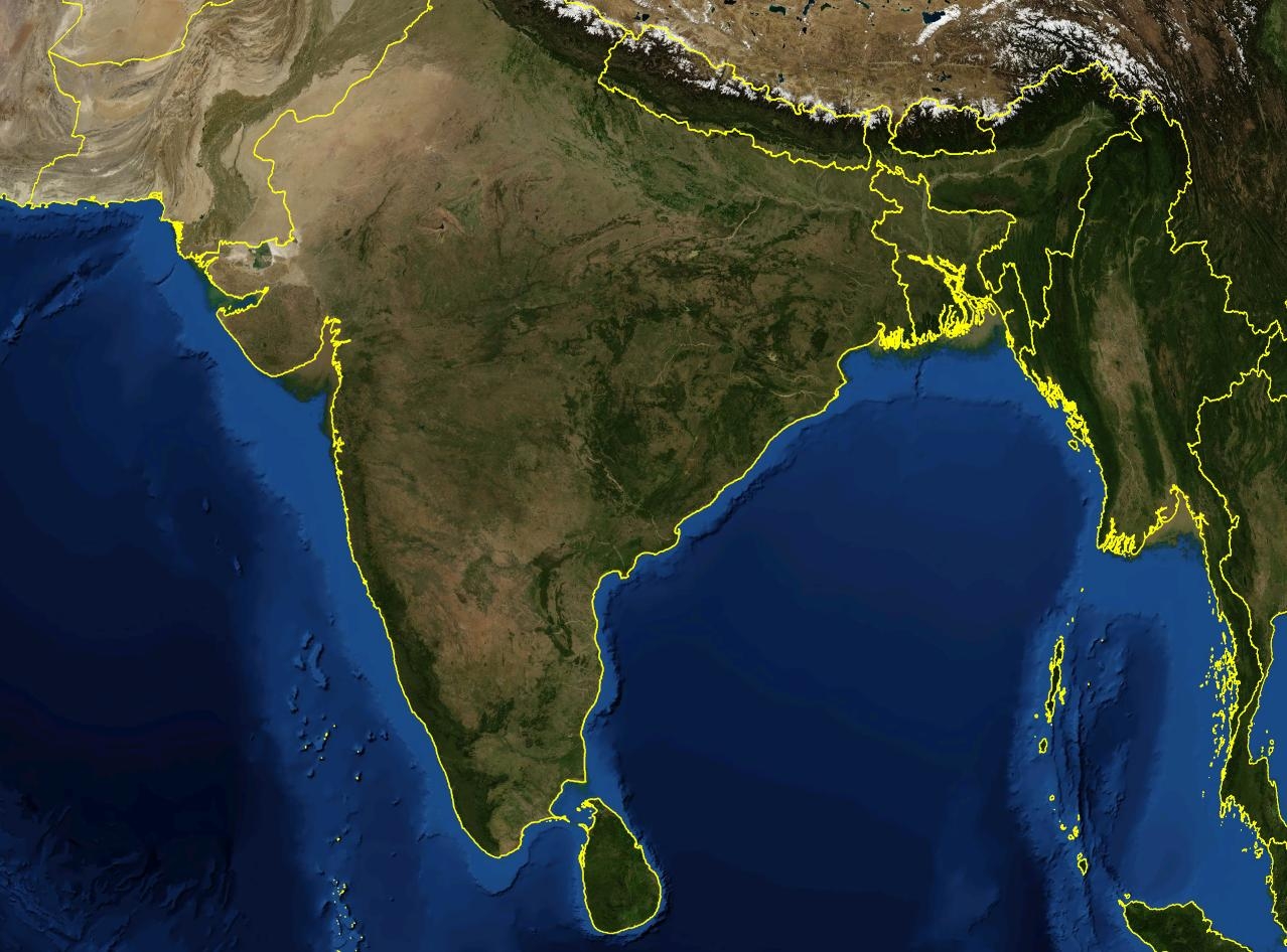 Map Of India Satellite Sky View And View From Satellite Of India Map Of India Satellite Sky View And View From Satellite Of India