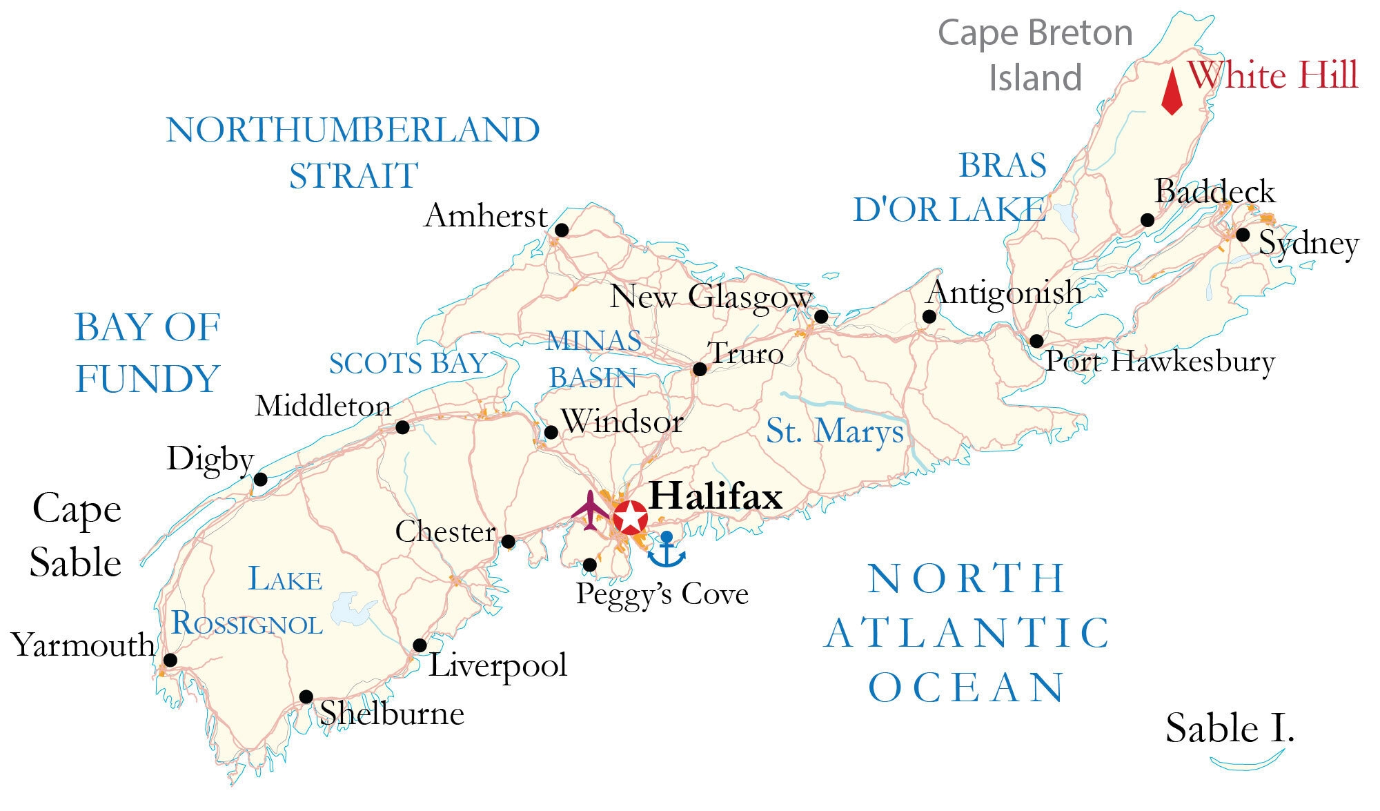 Printable Map Of Nova Scotia