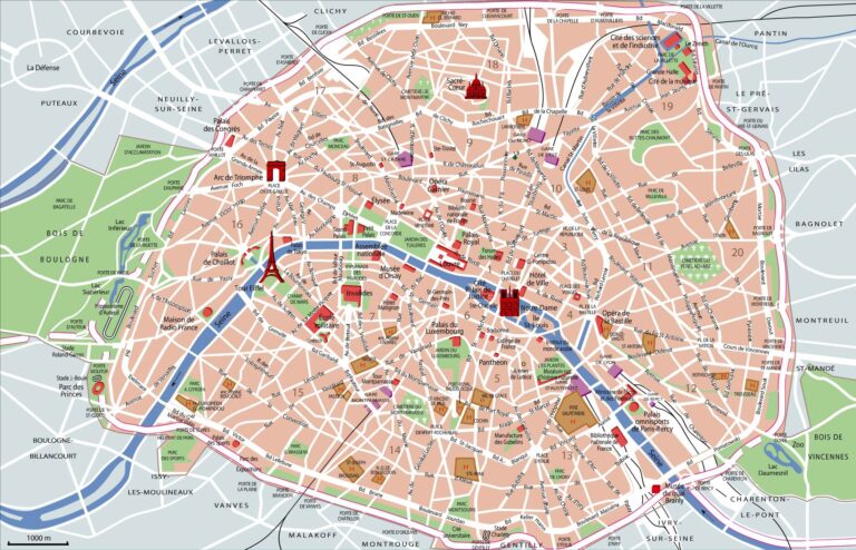Map Of Paris Tourist Attractions Sightseeing U0026 Tourist Tour