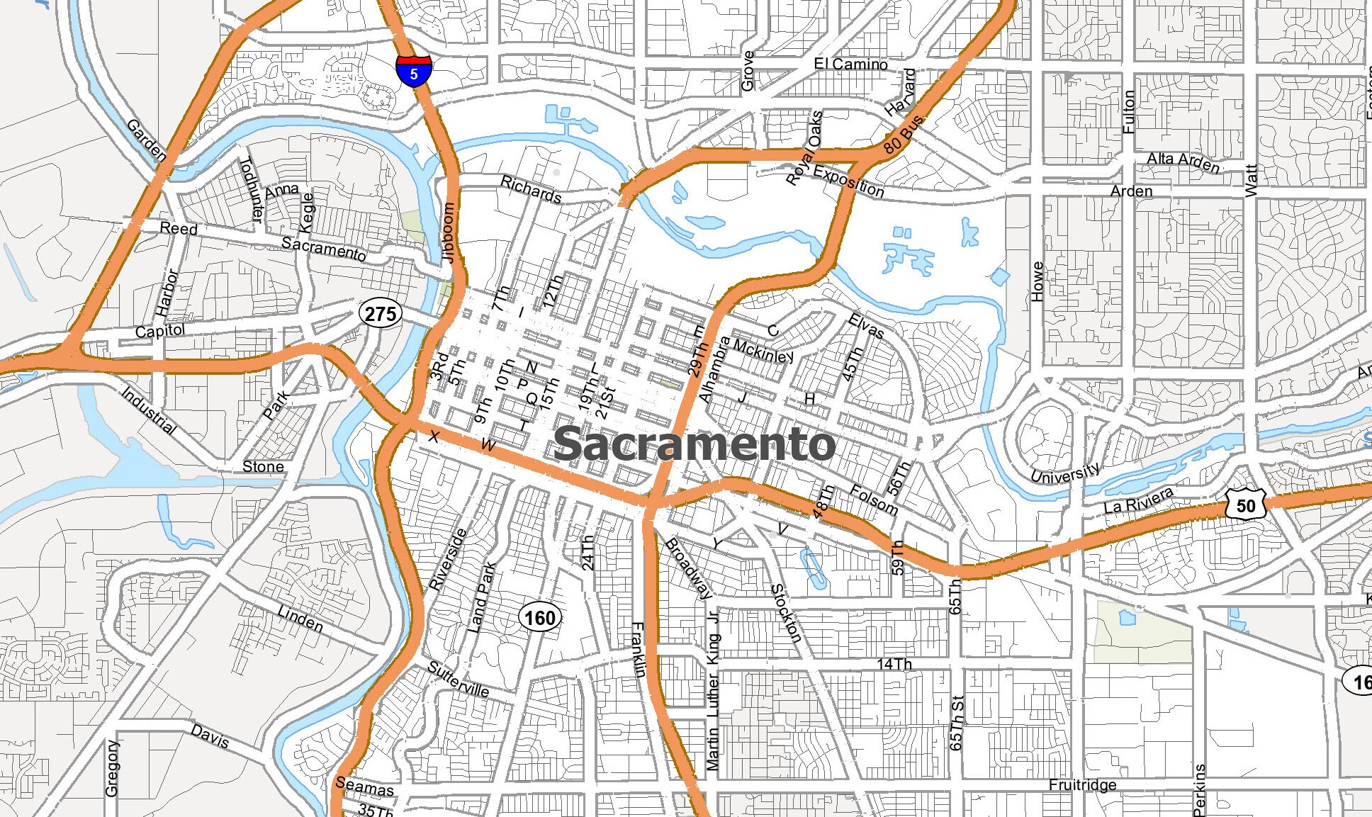 Map Of Sacramento California GIS Geography