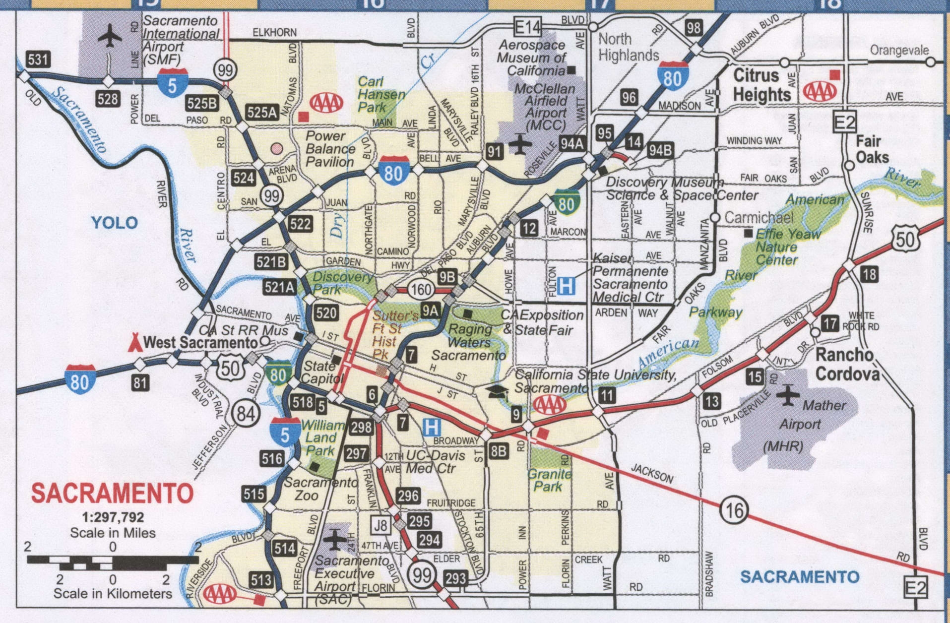 Printable Map Of Sacramento Printable Map Of Sacramento