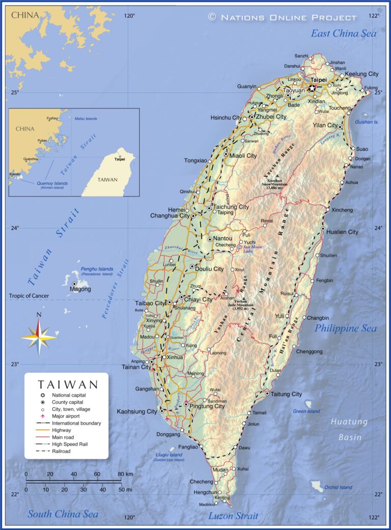 Map Of Taiwan Nations Online Project