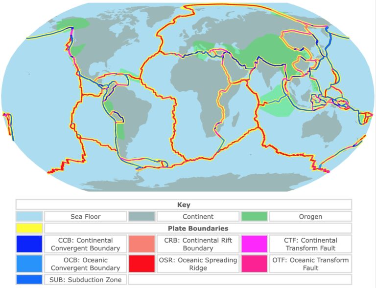 Map Of Tectonic Plates And Plate Boundaries