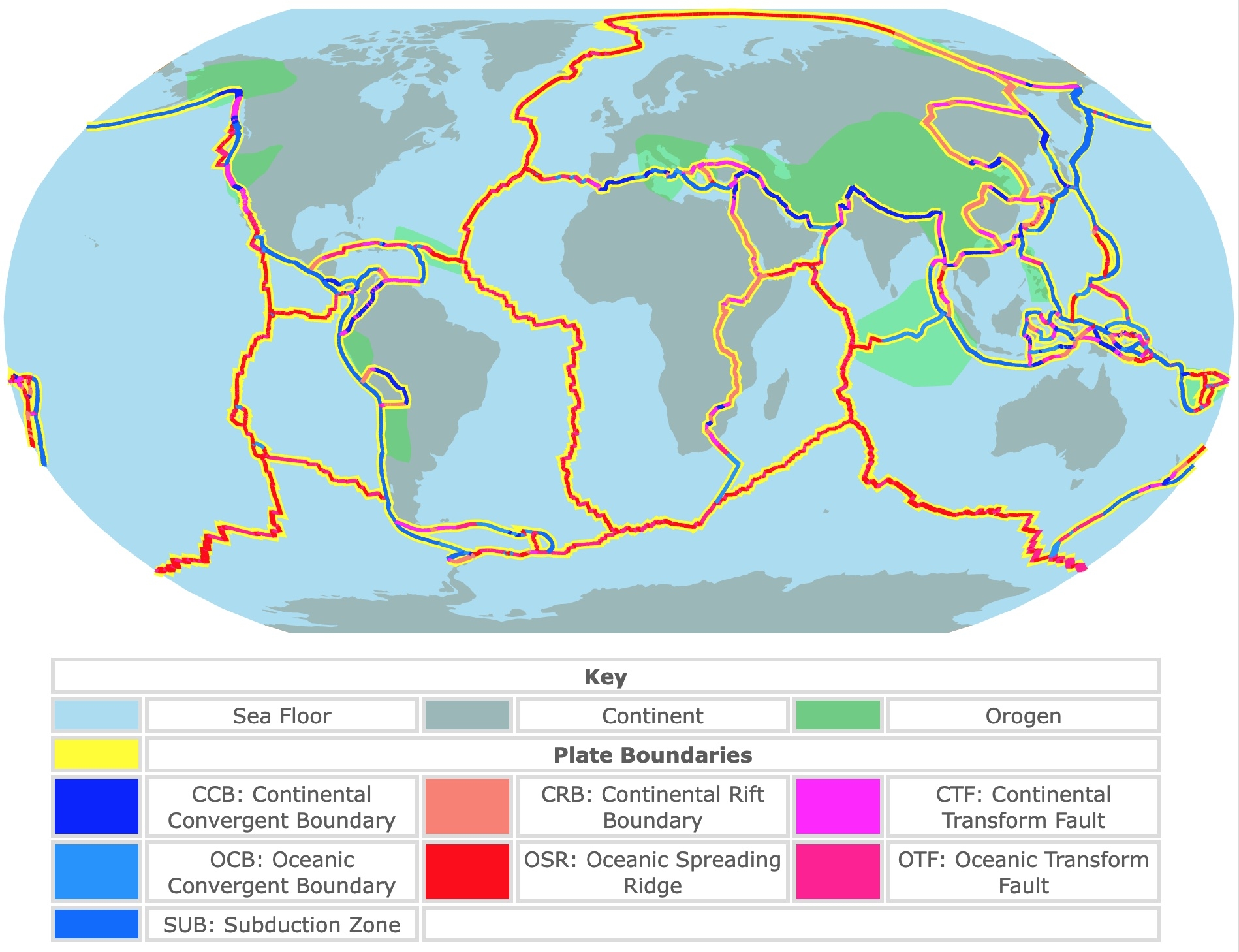 Map Of Tectonic Plates And Plate Boundaries