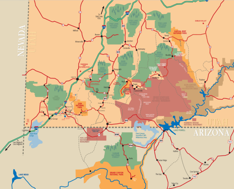 Map Of Utah Map Of Southern Utah Utah Guide