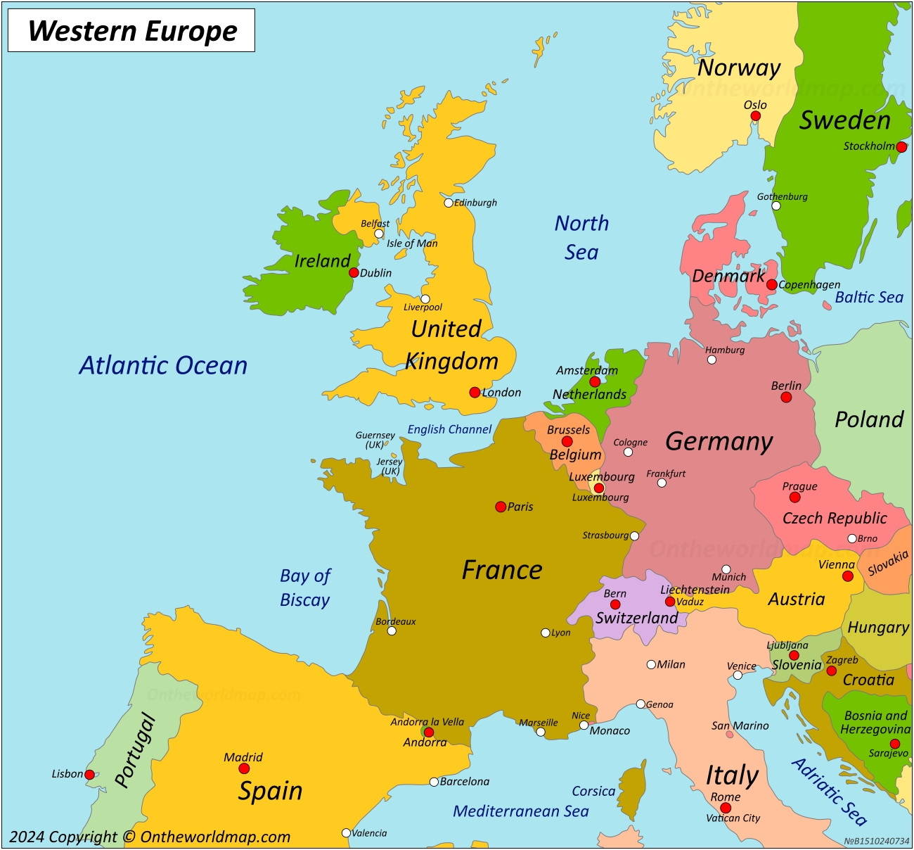 Printable Map Of Europe With Countries
