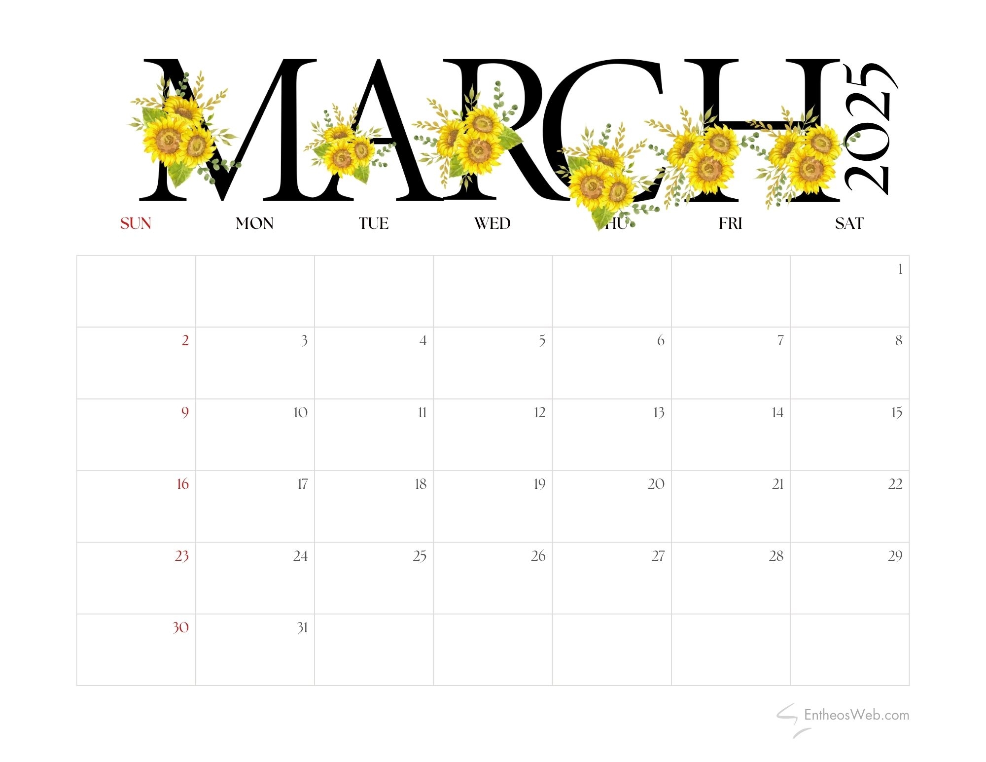 March 2025 Calendar Free PDF Printables EntheosWeb March 2025 Calendar Free PDF Printables EntheosWeb