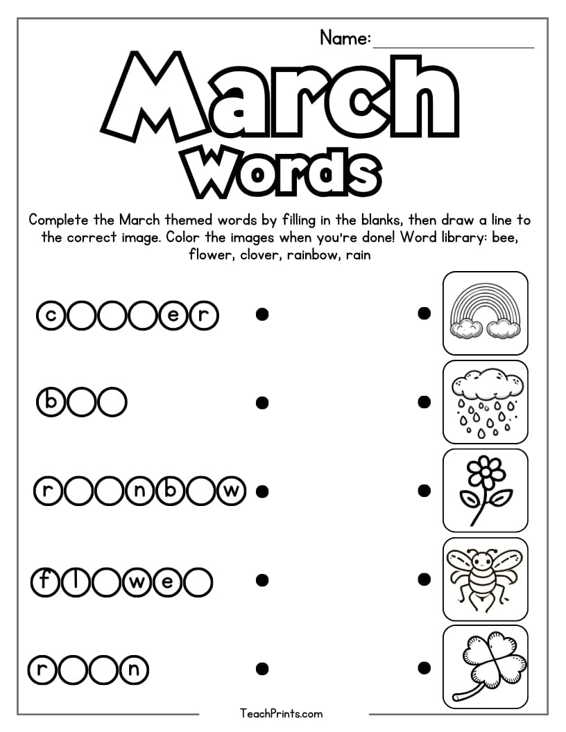 March Worksheets 8 Free PDF Printables Teach Prints March Worksheets 8 Free PDF Printables Teach Prints