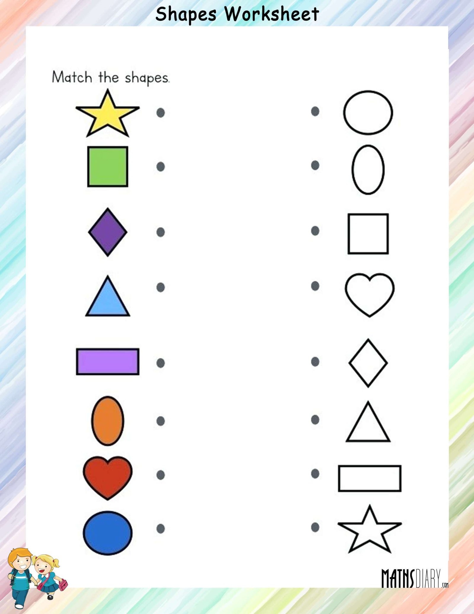 Match Shapes Worksheets Math Worksheets MathsDiary