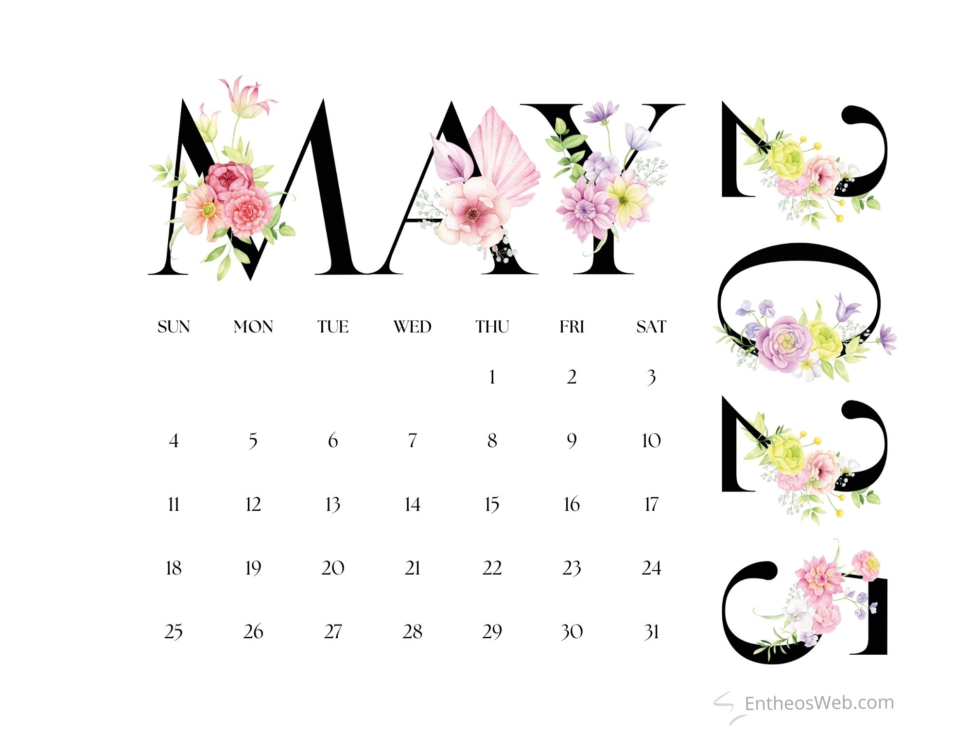 May Printable Calender
