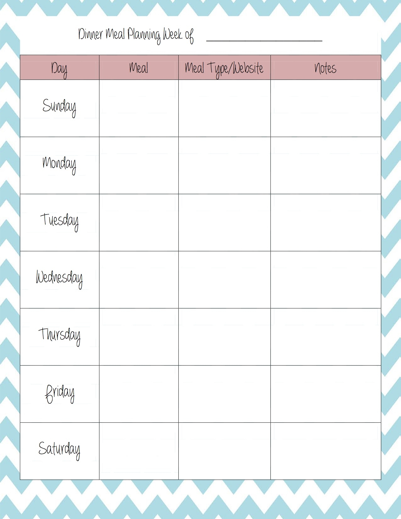 Meal Planning Template Simply Sweet Days Meal Planning Template Simply Sweet Days