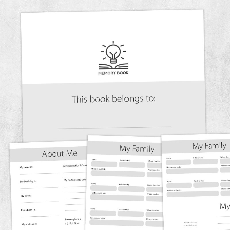 Memory Book Template Adult And Pediatric Printable Resources For 