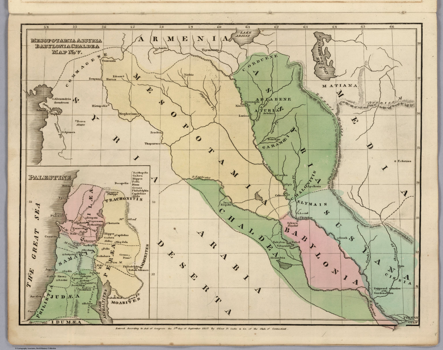 Mesopotamia Assyria Babylonia Chaldea Map No V Entered According To Act Of Congress 5th Day Of September 1827 By Oliver D Cooke Co Of The State Of Connecticut inset Map Palestine Mesopotamia Assyria Babylonia Chaldea Map No V Entered According To Act Of Congress 5th Day Of September 1827 By Oliver D Cooke Co Of The State Of Connecticut inset Map Palestine
