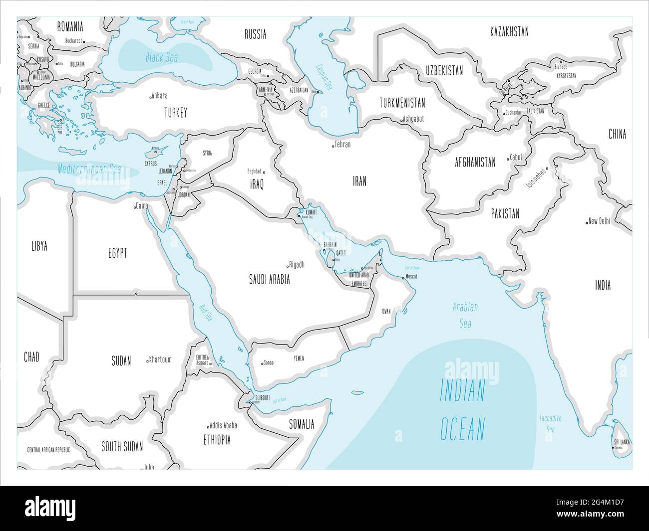 Middle East Map Cut Out Stock Images U0026 Pictures Alamy