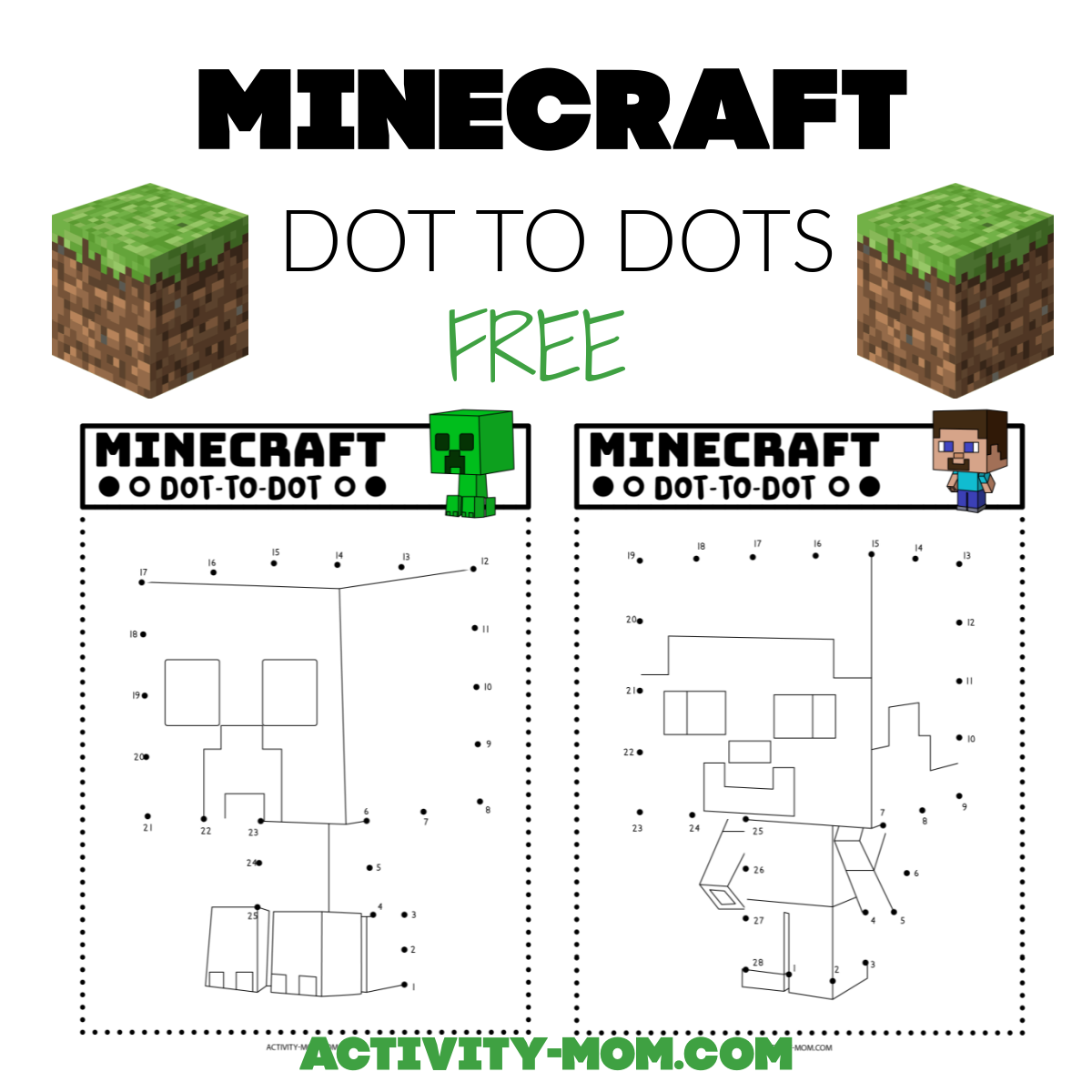 Minecraft Pattern Block Mats free The Activity Mom