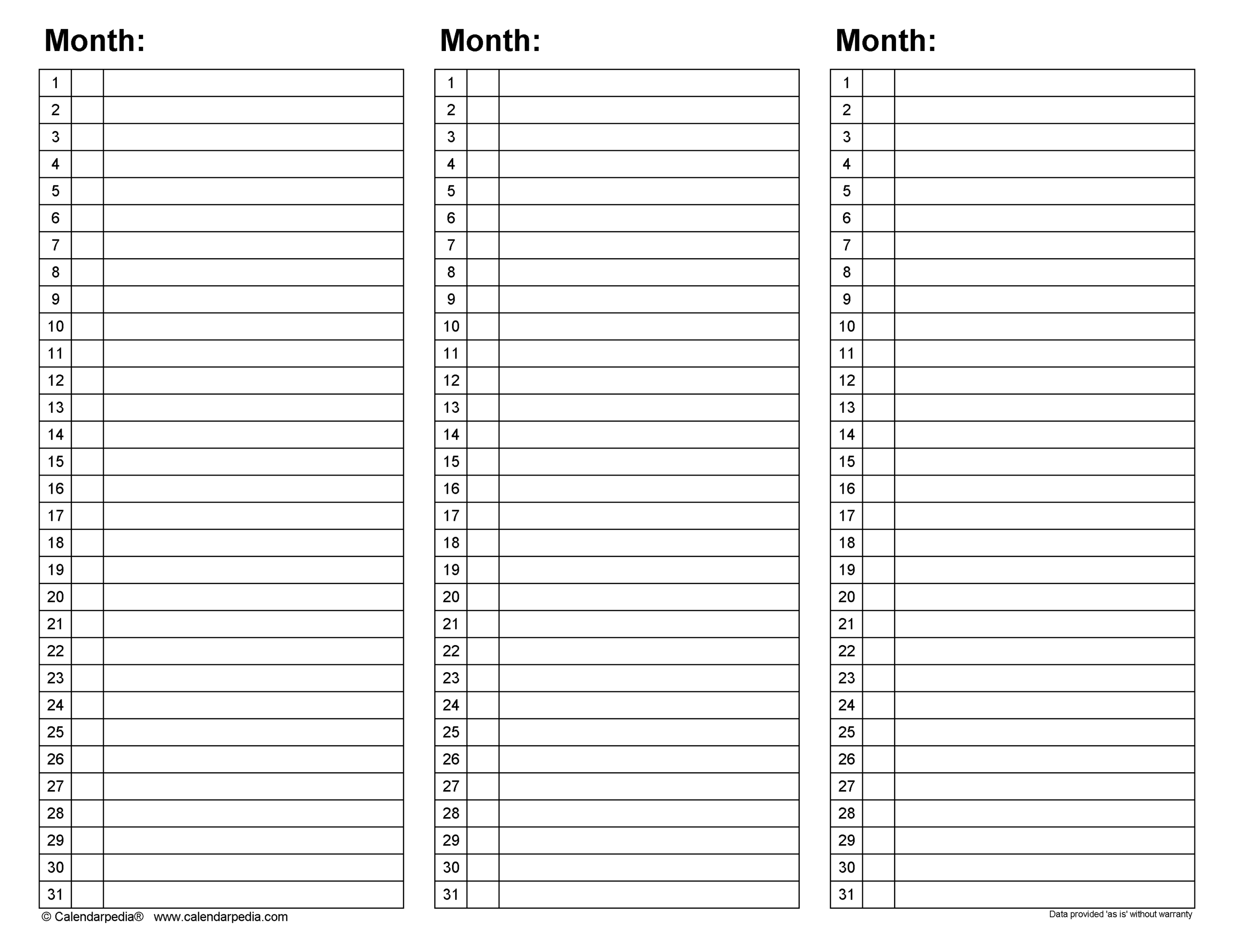 Monthly Planner Templates In PDF Format