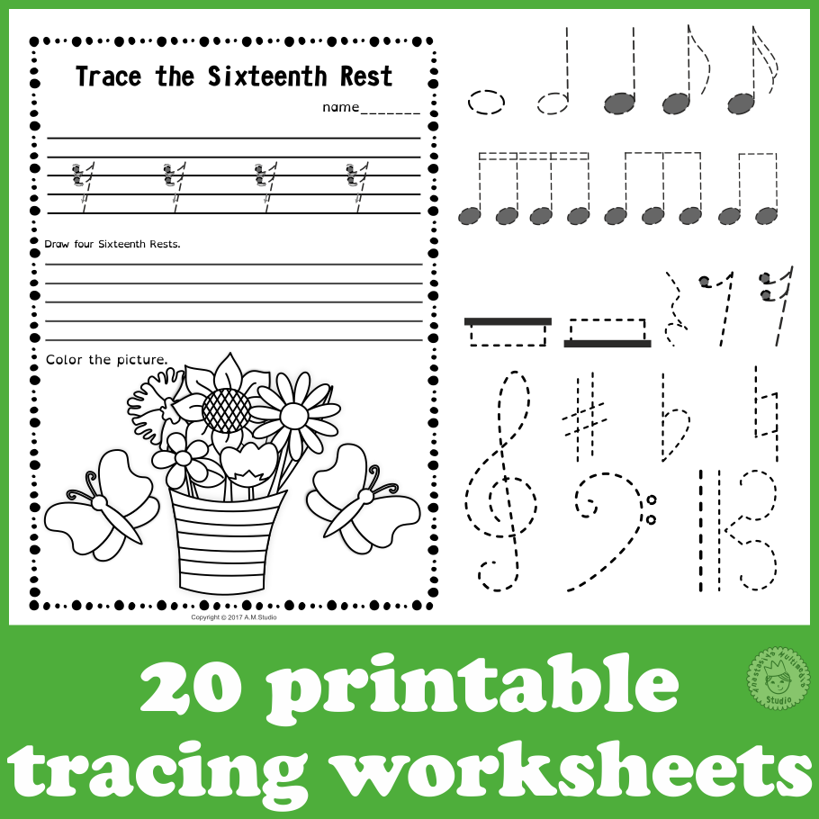 Music Notes Symbols Tracing Music Worksheets For Spring Made By Teachers Music Notes Symbols Tracing Music Worksheets For Spring Made By Teachers