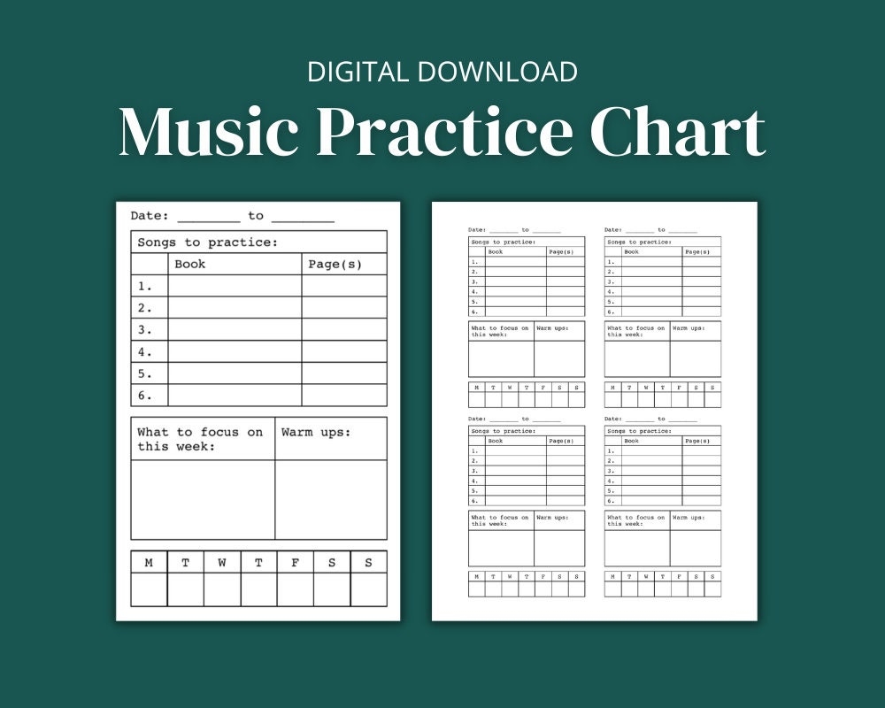 Music Practice Chart Weekly Assignments Log Printable PDF Etsy Music Practice Chart Weekly Assignments Log Printable PDF Etsy