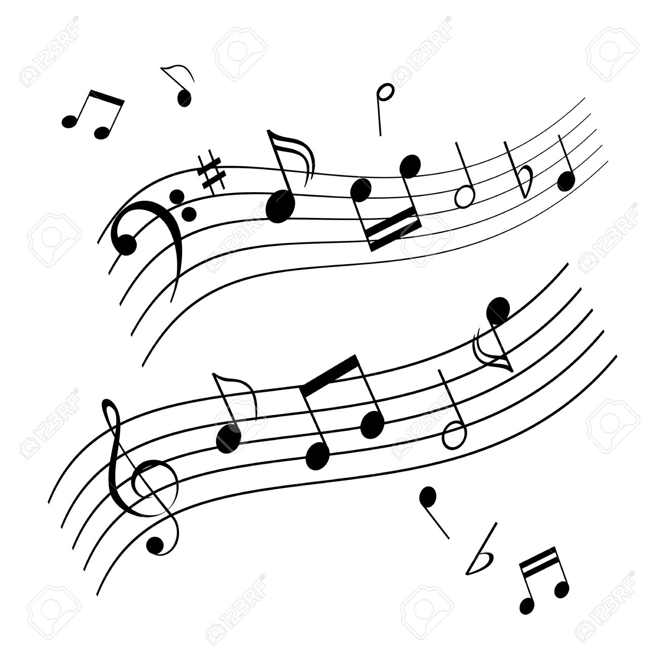 Musical Notes On Music Sheet Royalty Free SVG Cliparts Vectors And Stock Illustration Image 12305177 