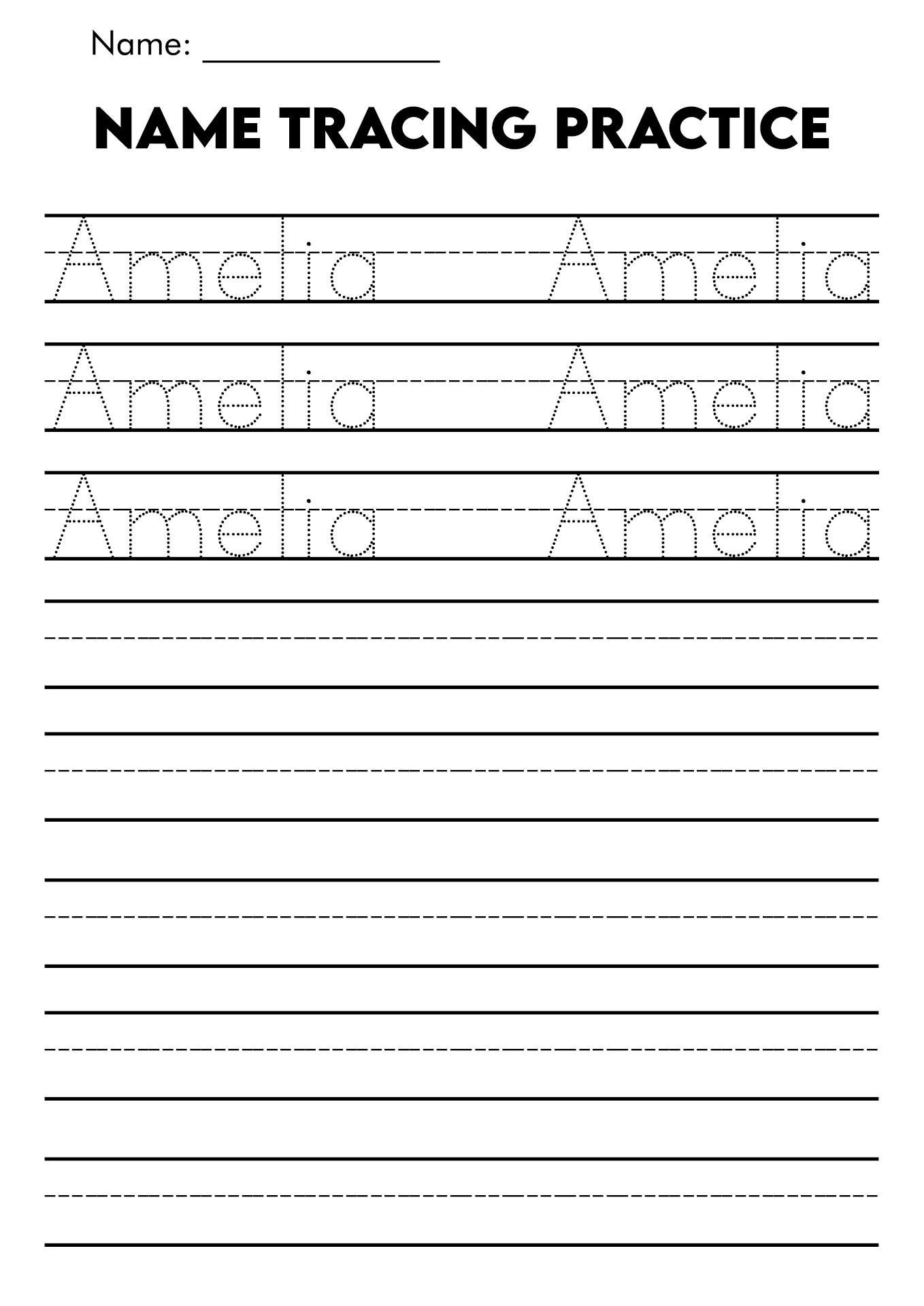 Name Tracing Worksheets Printable Name Tracing Worksheets Printable