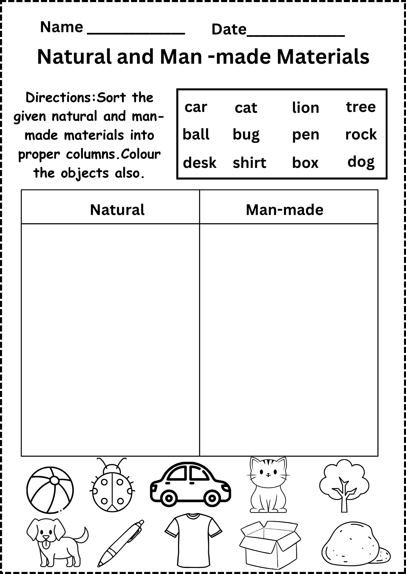 Natural And Man made Materials Worksheet Free Natural And Man made Materials Worksheet Free