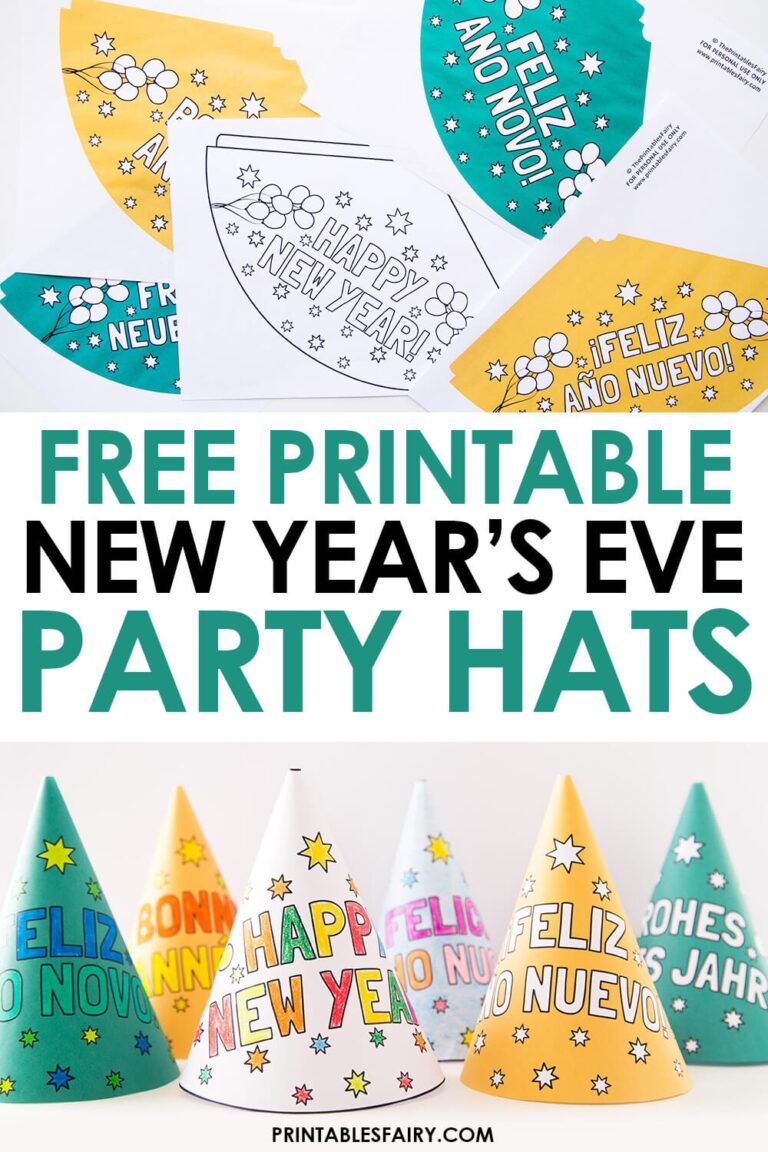 New Year s Eve Printable Party Hats The Printables Fairy
