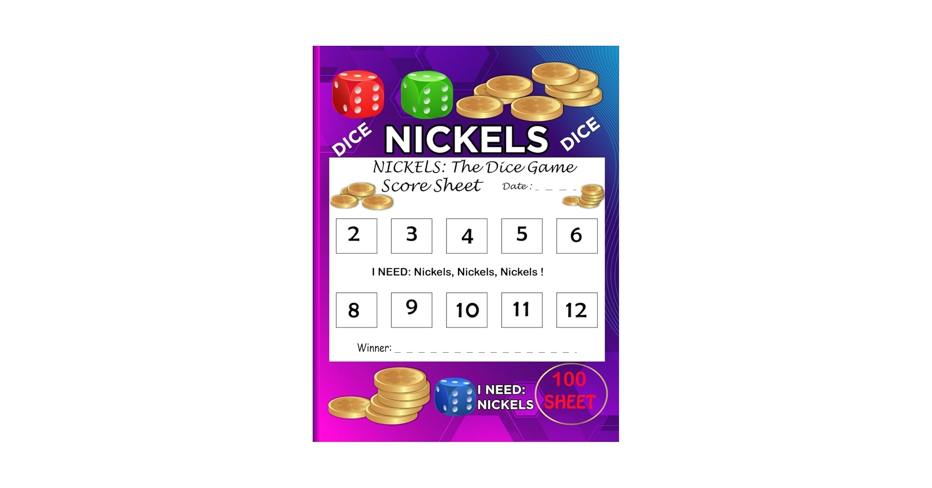 Nickels Dice Game Score Sheet Large Scorekeeping Pad For Dice Board Game Bappeh SM Amazon Books Nickels Dice Game Score Sheet Large Scorekeeping Pad For Dice Board Game Bappeh SM Amazon Books