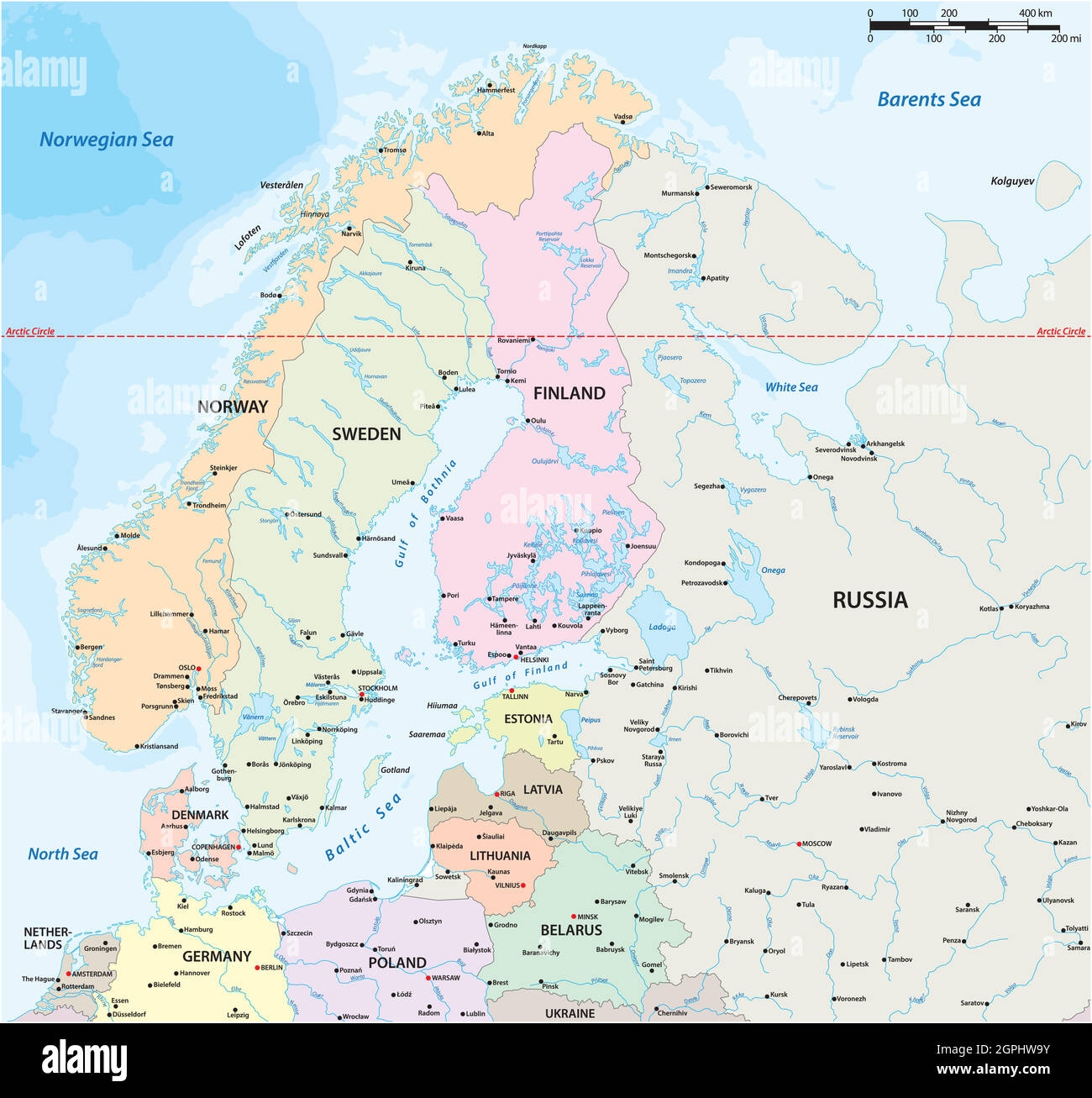 Northern Europe Map Hi res Stock Photography And Images Alamy