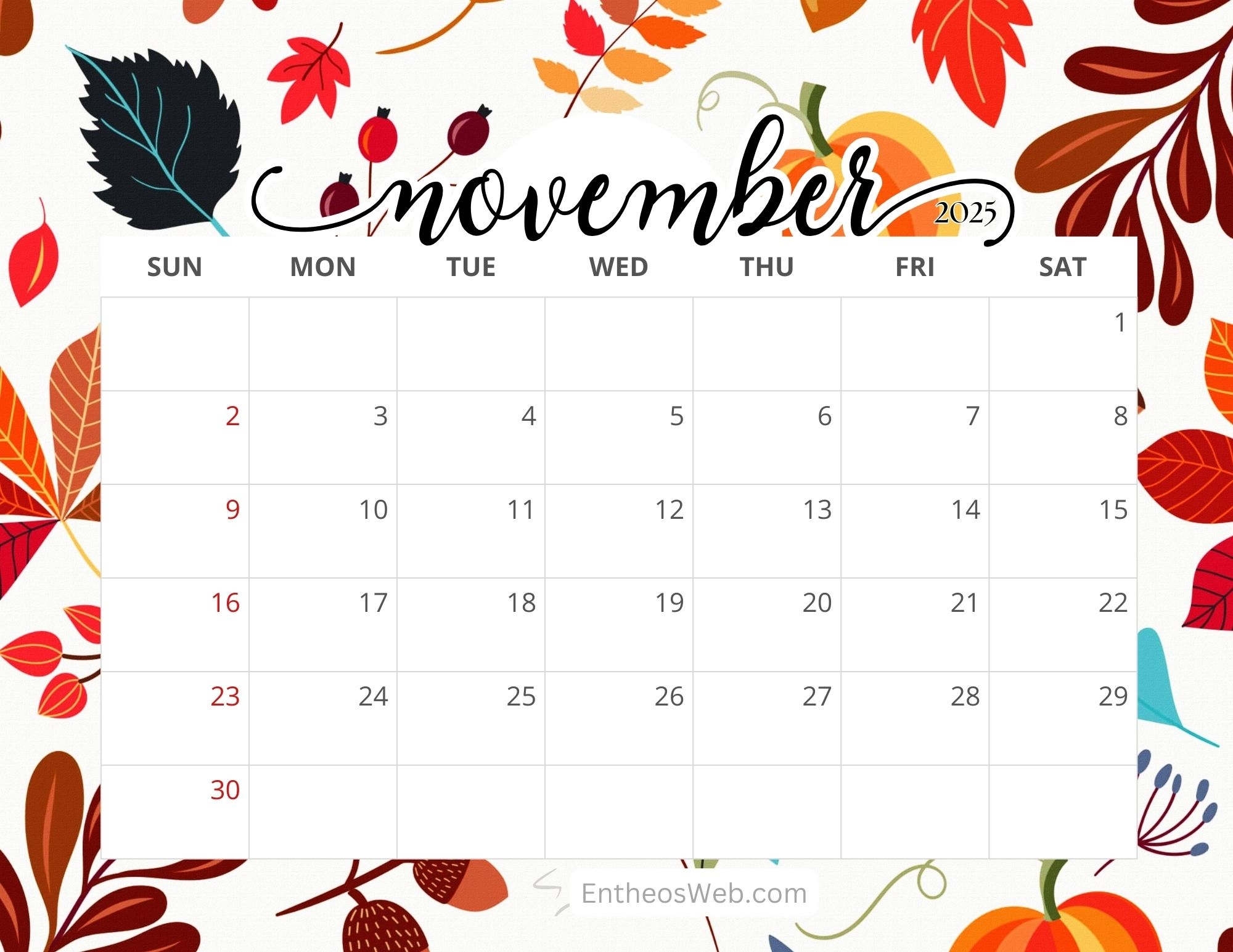 November-December 2025 Calendar