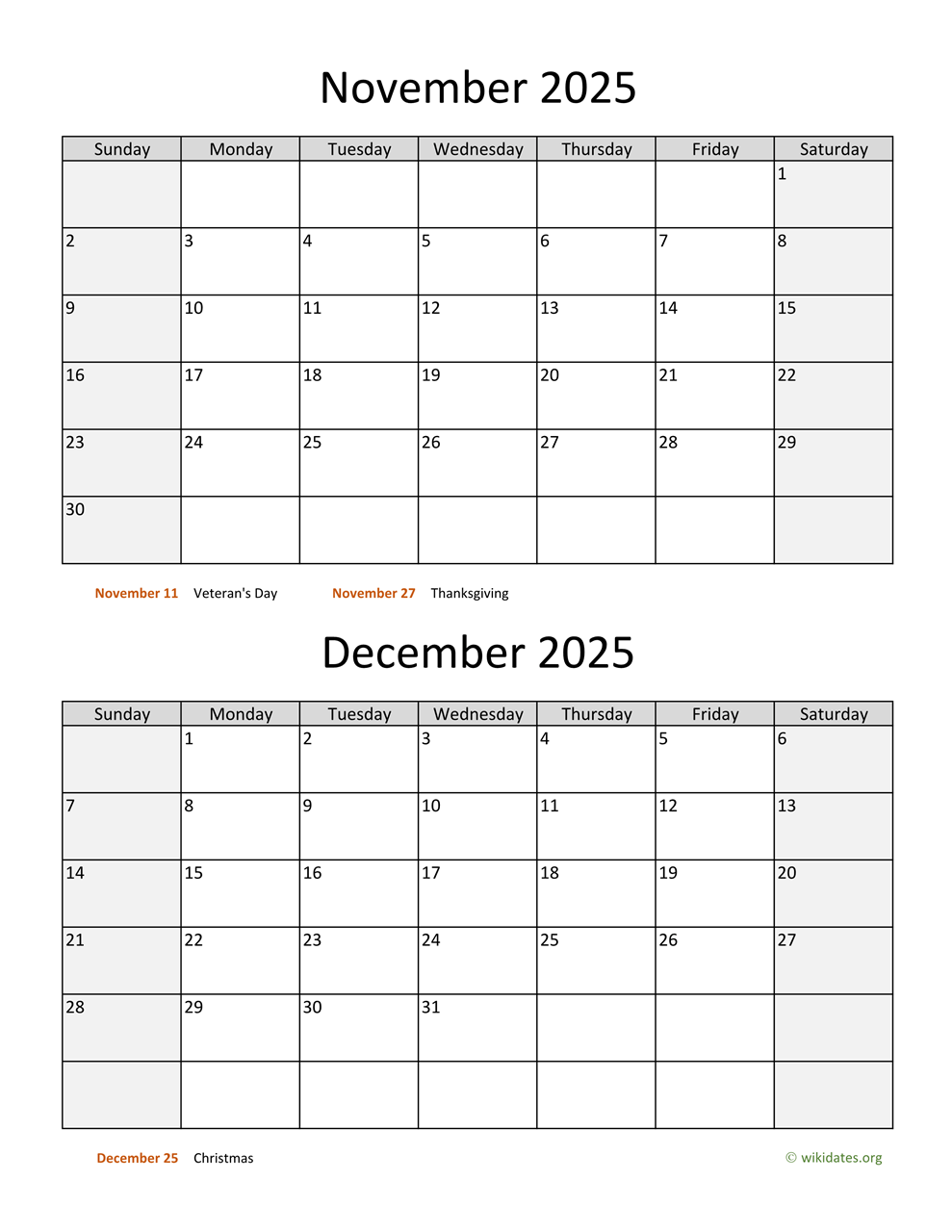 November And December 2025 Calendar WikiDates November And December 2025 Calendar WikiDates
