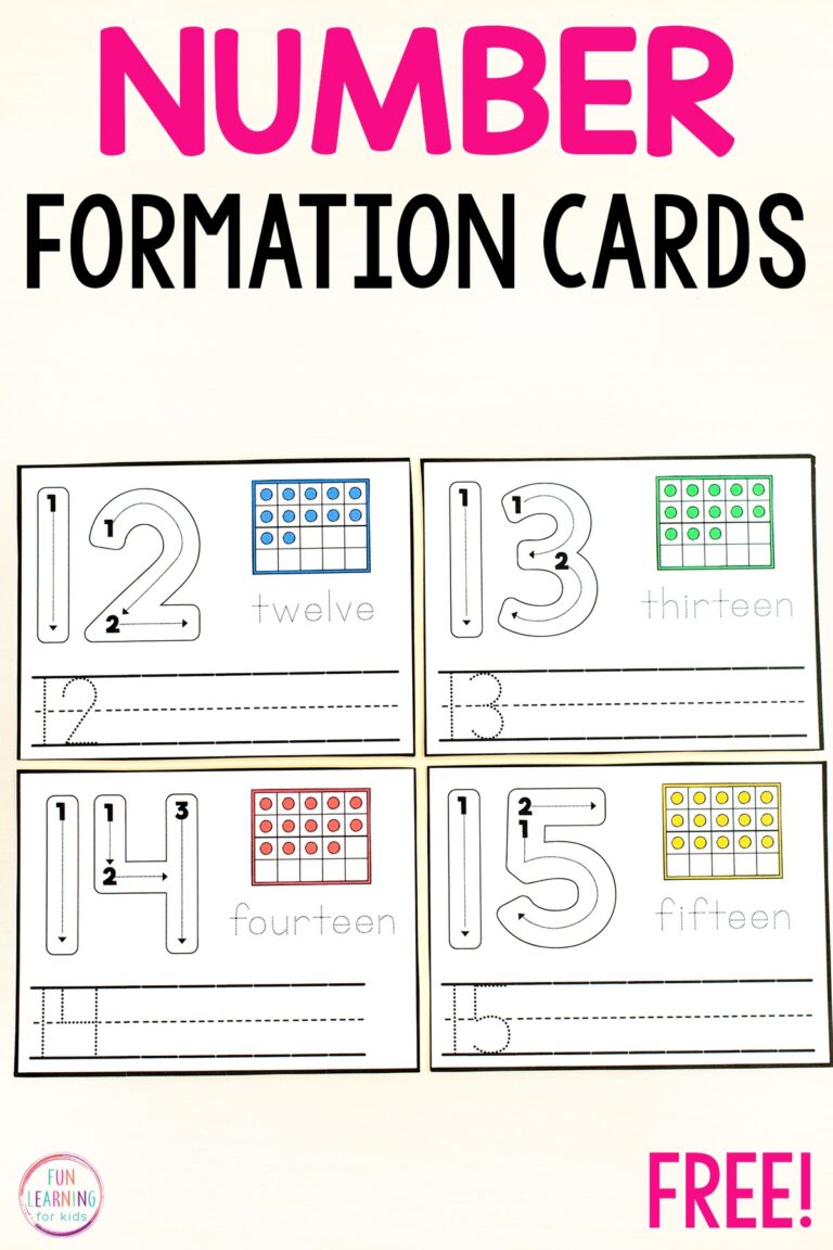 Number Formation Cards Free Printable